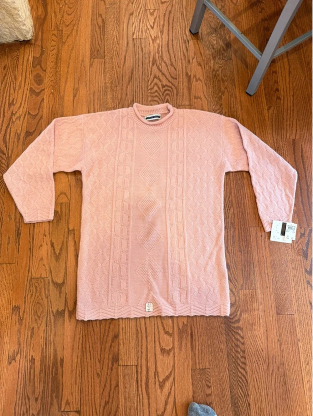 Vintage Jennifer Moore Pink Textured Knit Sweater Small NWT